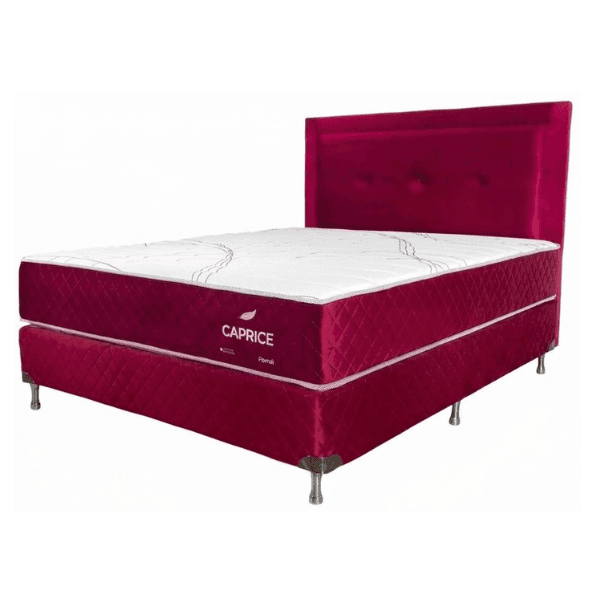 Sommier Paraná Caprice 1,60 x 2,00 Base & Cabecera Bordó