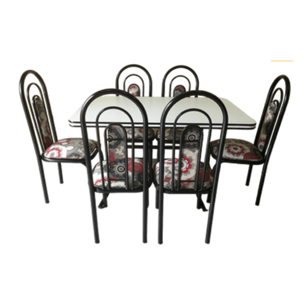 Mueb. Juego de Metal Plast Comedor 6 Silla Cod 100