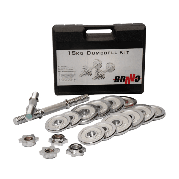 Mancuernas BRAVO Cromadas Set 15 Kgs. AC2063