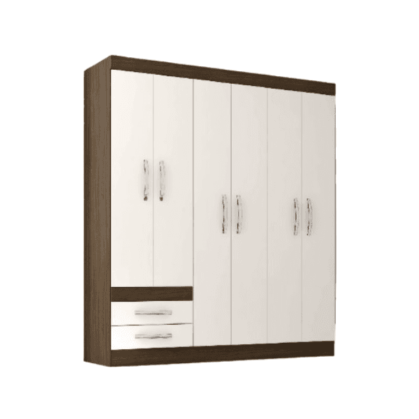 Ropero Poliman Recife 6 Puertas Amendoa/Off White