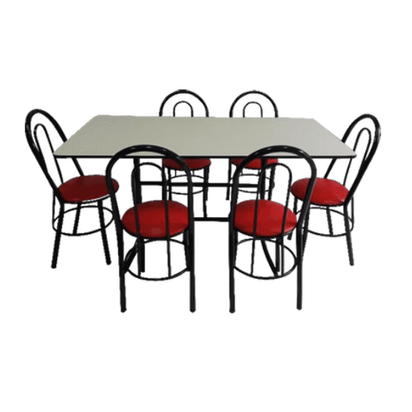Juego de Metal Plast Comedor Clásica 6 Silla cod.202