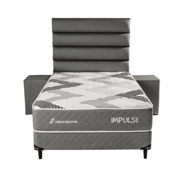 Sommier Super Spuma Impulse 1,20 x 1,90 c/ Cabecera Gris