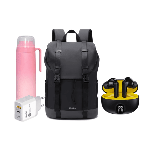 Mochila Kolke KVM691 + Aur.684 + Termo1,5 Rosa + Cargador