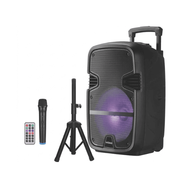 Parlante Midas Karaoke c/Micrófono y Pedestal BT PS1311