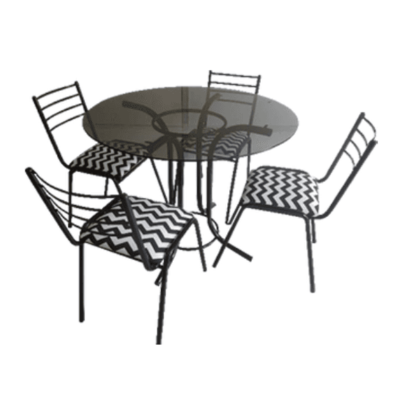 Juego Metal Plast de Comedor Moderna 4 Silla cod.435