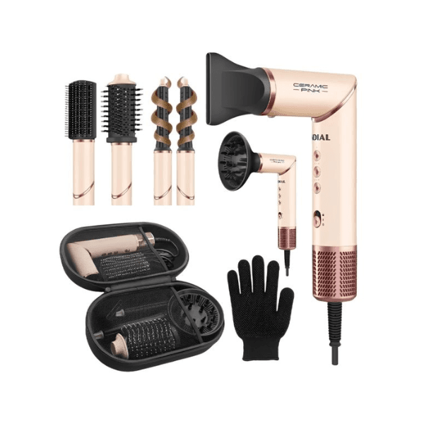 Secador Mondial Multifuncional 5 en 1 Caeramica Pink SM-01-BLDC