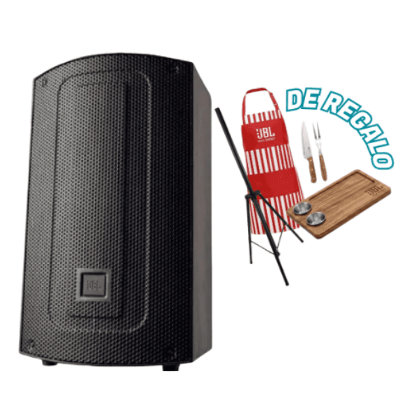 Alto JBL Parlante MAX15 C/pedestal + Kit Asador + Delantal