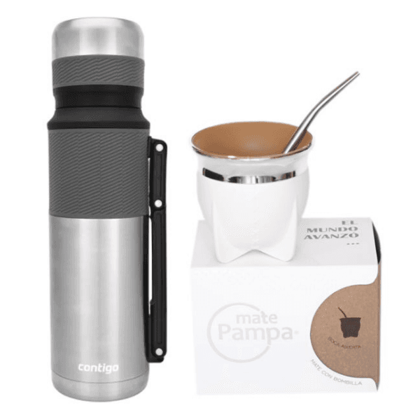 Termo Contigo de Mate + Guampa + Bombilla