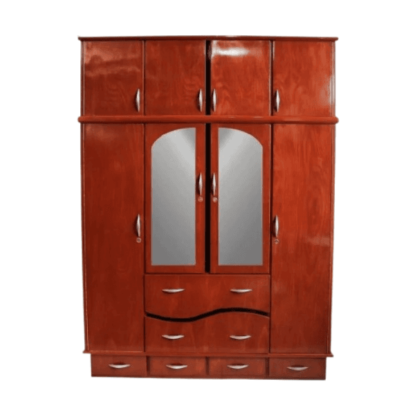 Mueb. CBC Muebles Placard 4 Puertas LA Espejado c/ Valija Caoba