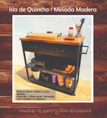 Isla de Quincho con Mesada de Madera Magazine - Electrojet