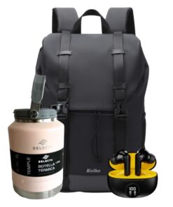 Mochila Casual Explorer KVM-691 + Botella Térmica 1,5 Lts + Auricular Intrauditivo TWS C Display KAB-684 - Electojet