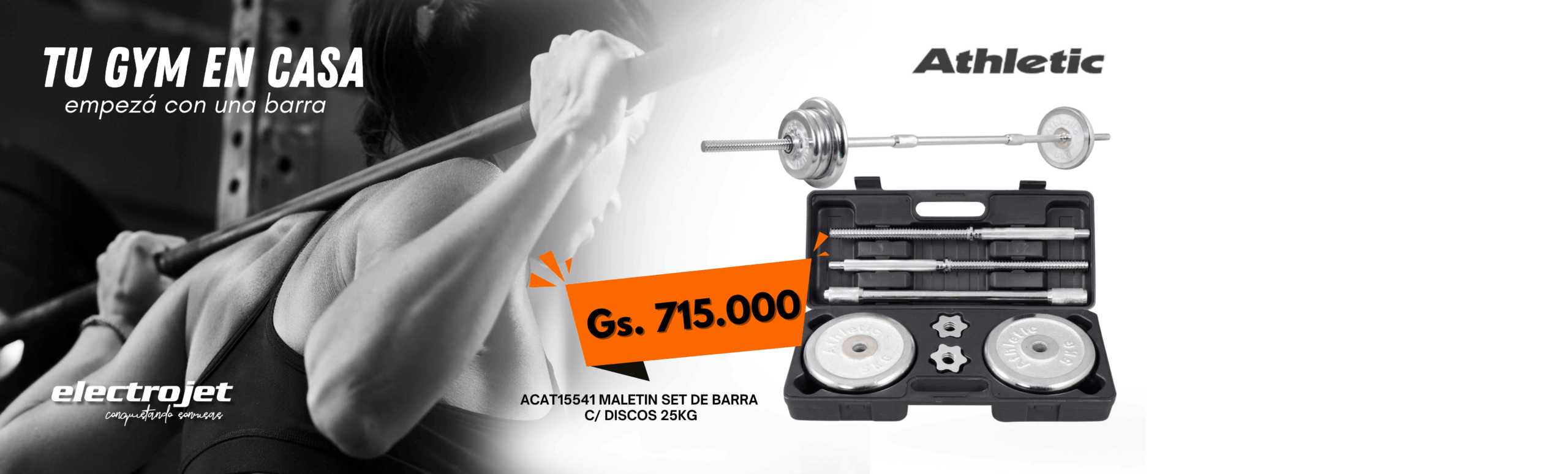 Maletin Set de Bara con discos 25 Kg. - Oferta de la semana - Electrojet