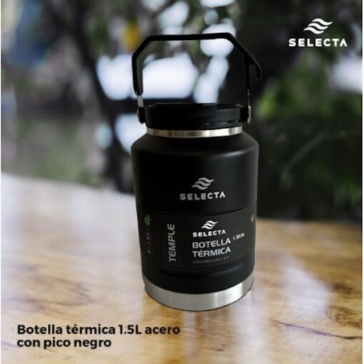 Botella Térmica 1.5L Acero C/Pico Negro - Electrojet