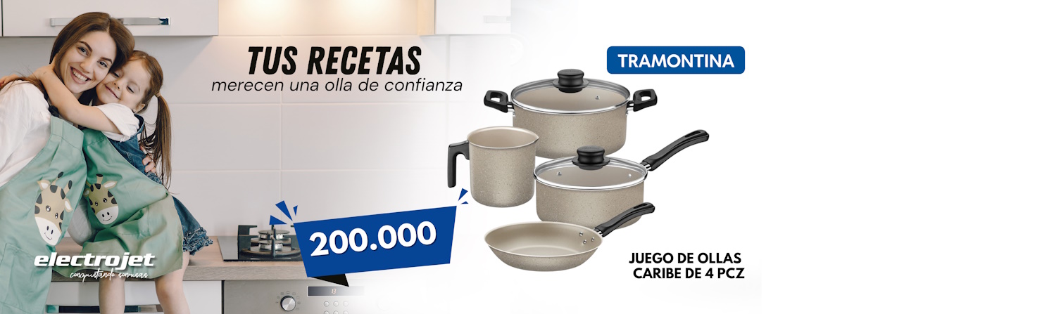 Juego de Ollas Tramontina 4 piezas Caribe - Electrojet