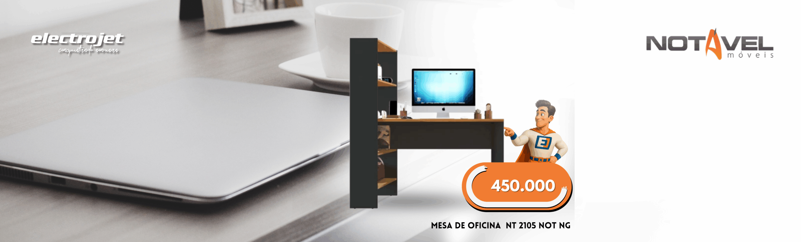 Mesa de Oficina NT 2105 Notavel Negro - Electrojet