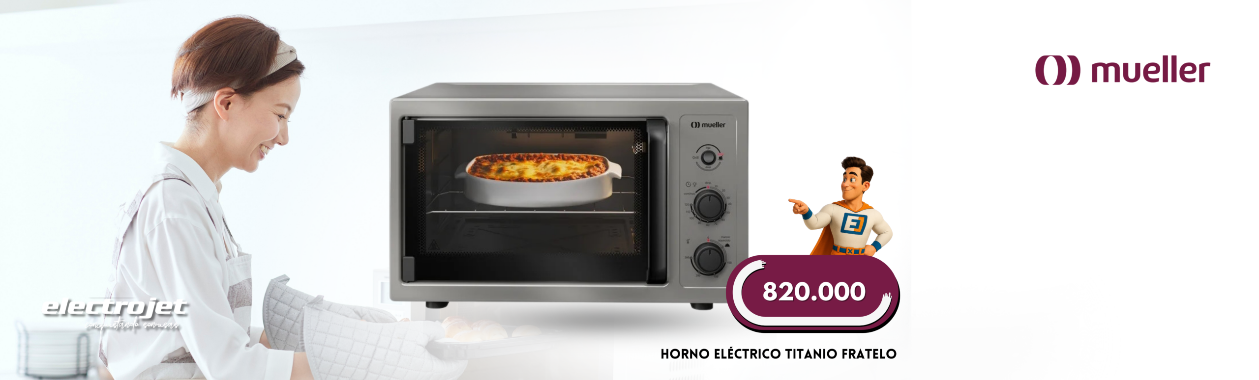Horno Eléctrico Mueller Titanio 50 Lts. - Electrojet