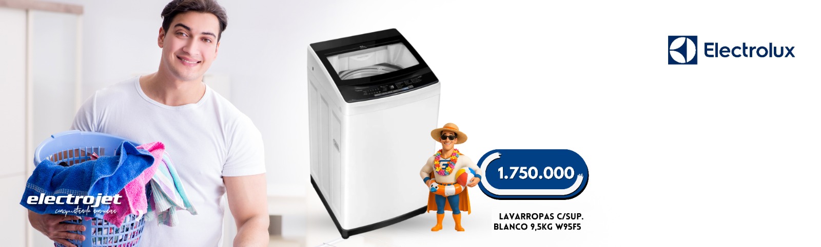 Lavarropas Electrolux C/S 9,5K F5USVW - Electrolux